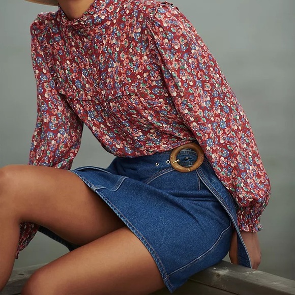 Anthropoligie Mari Slim Denim Mini Skirt NWOT - Picture 7 of 7